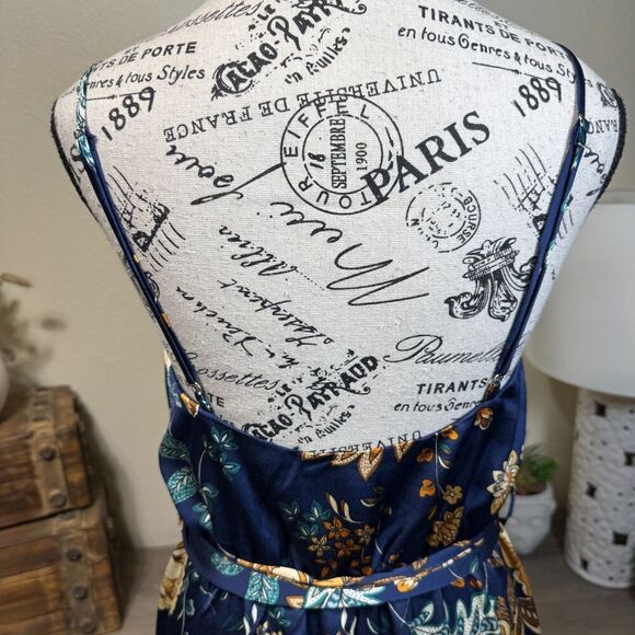 Hello Molly Falling In Style Floral Midi Dress Waist Tie Size 6 High Low Wedding - Picture 8 of 11